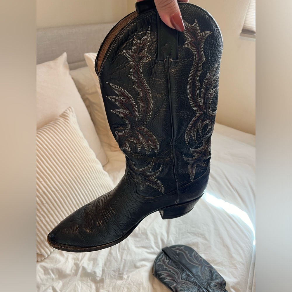 Dan Post Dark Leather Heeled Boots